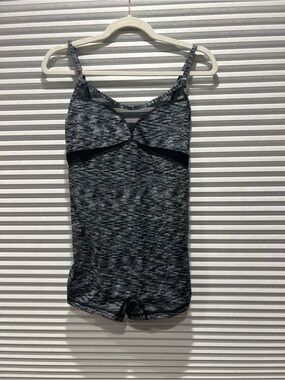 Lululemon Heathered Black & Gray One-Piece Bodysuit